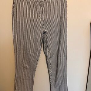 Tahari ASL Blue and White Cropped Pants with Ankle Length
